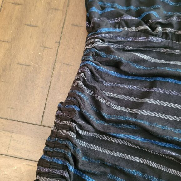 White House Black Market Striped Long-Sleeve Dress With Side Ruching size S - Picture 3 of 7